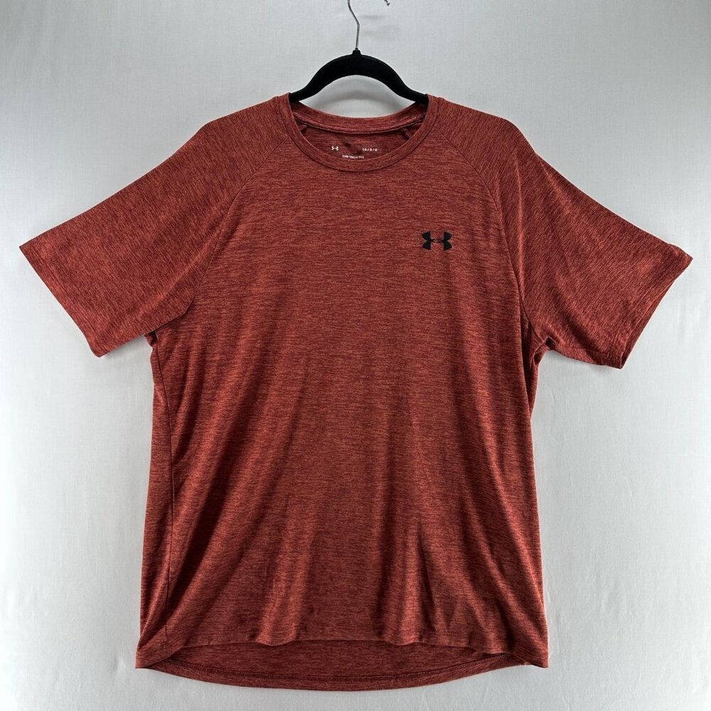 Under Armour Tech 2.0 Short Sleeve T-Shirt Mens L Training Gym Tee Red Heathered